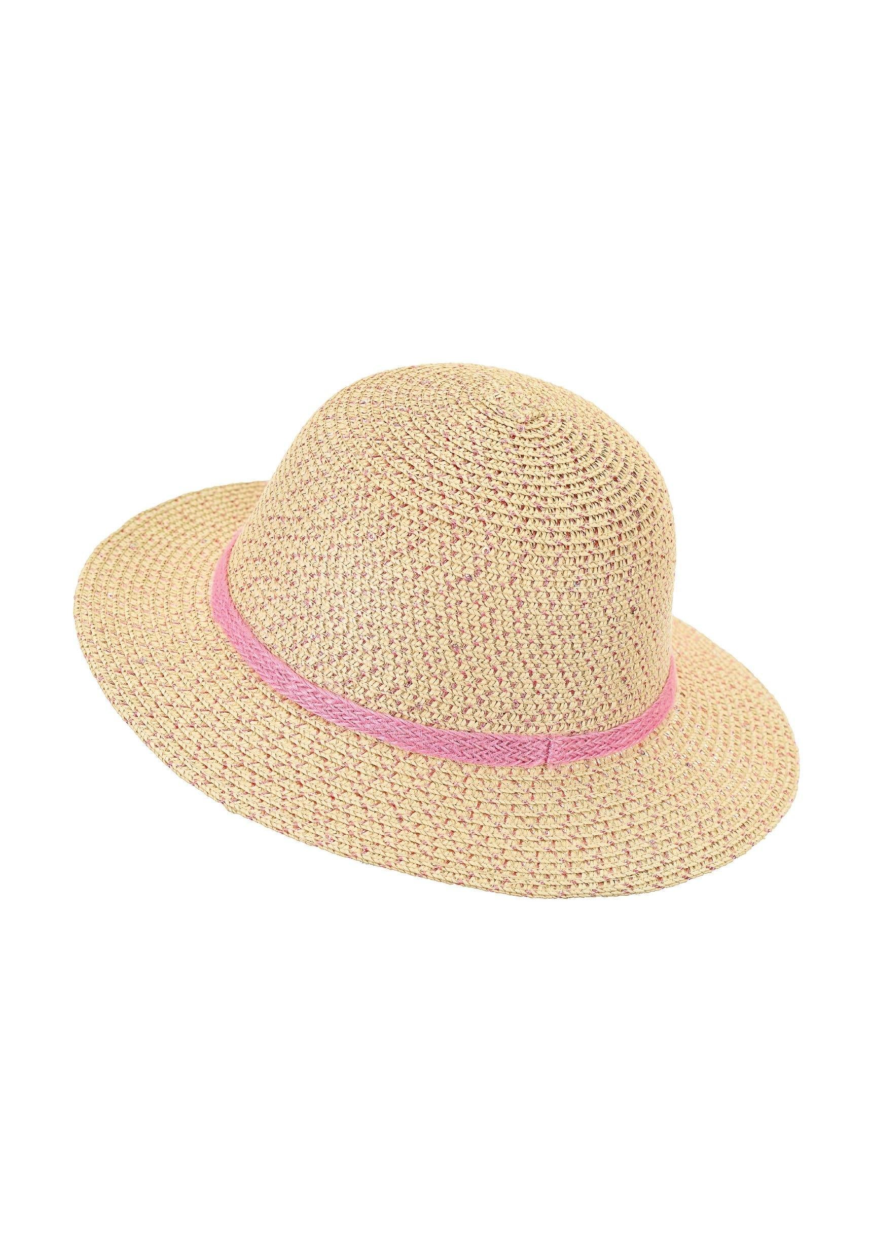 Strohhut Mädchen mit rosa Pailetten