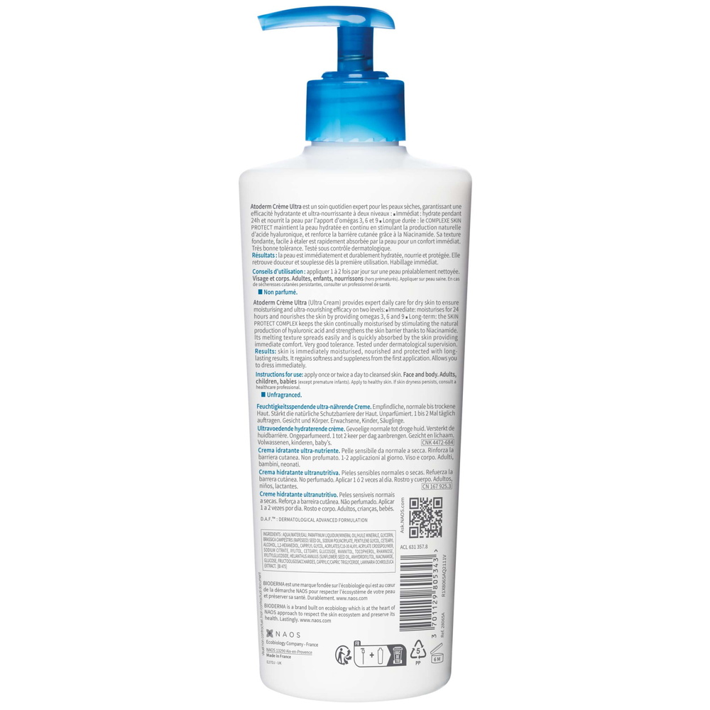 Bioderma ATODERM CREME ULTRA Crème visage et corps