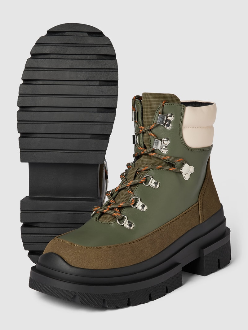 Stiefel mit Colour-Blocking-Design Modell 'BEATRIX' in olivgrün