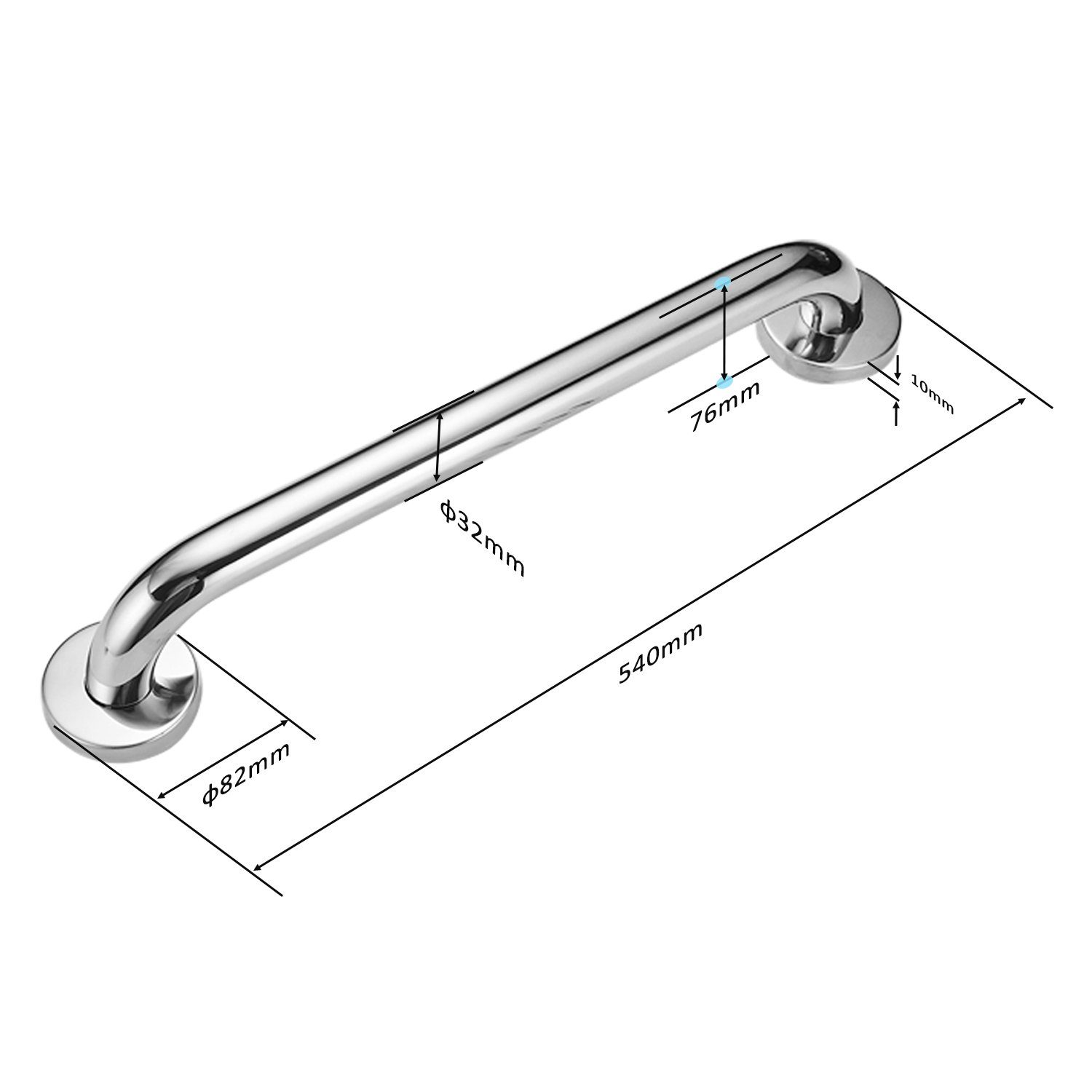 Boromal Haltegriff Edelstahl Rutschfest für Bad Badewanne Dusche Sicherheitsgriffe 60cm, für Senioren und Kinder