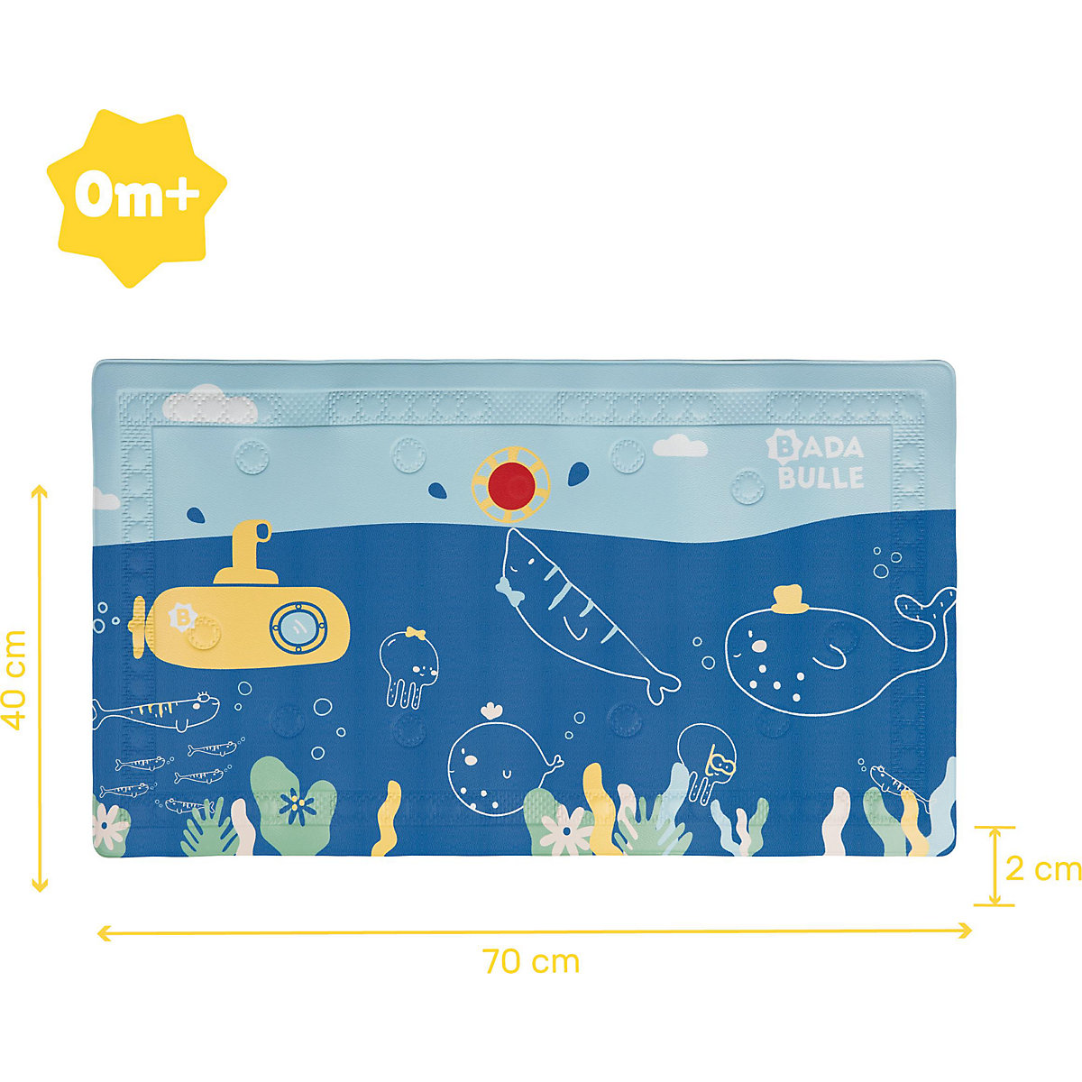 Badematte mit Thermometer Meerestiere