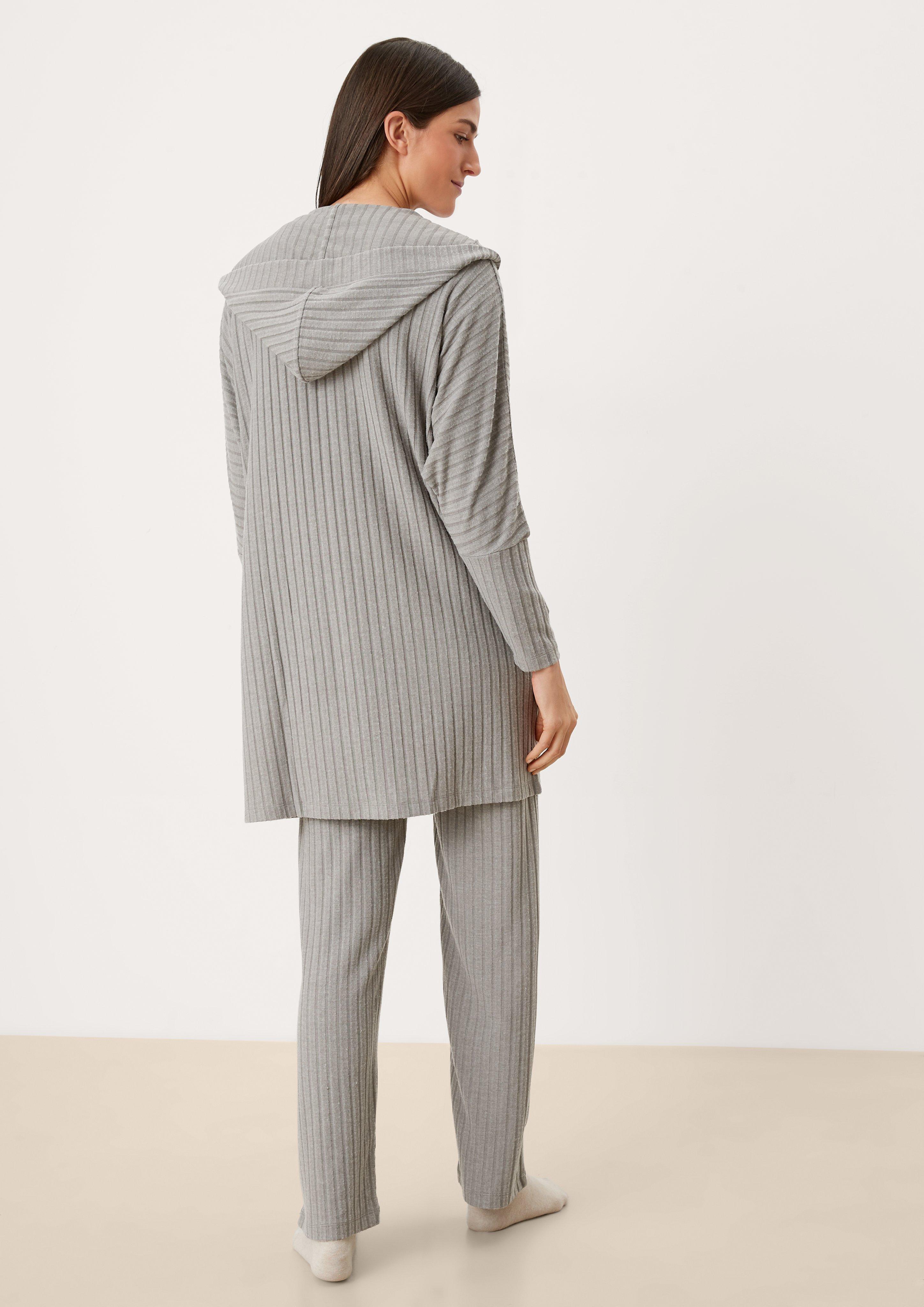 Loungewear Cardigan mit Rippstruktur  6006303-9100