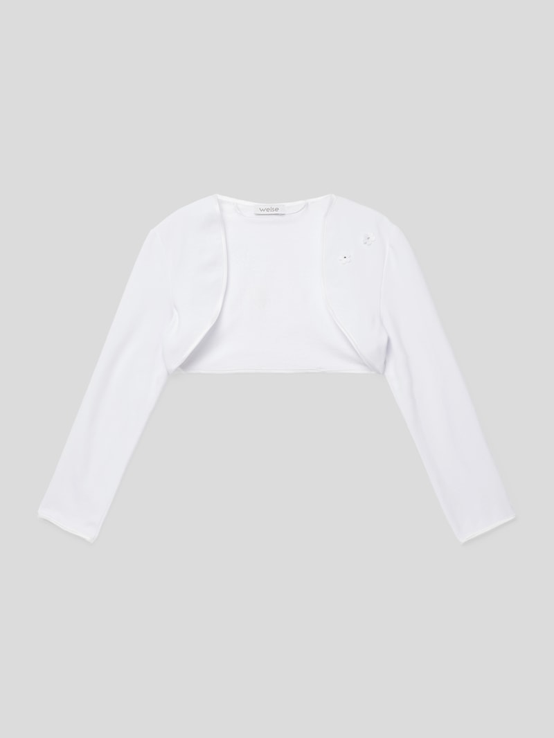 Bolero mit floralem Detail in weiß