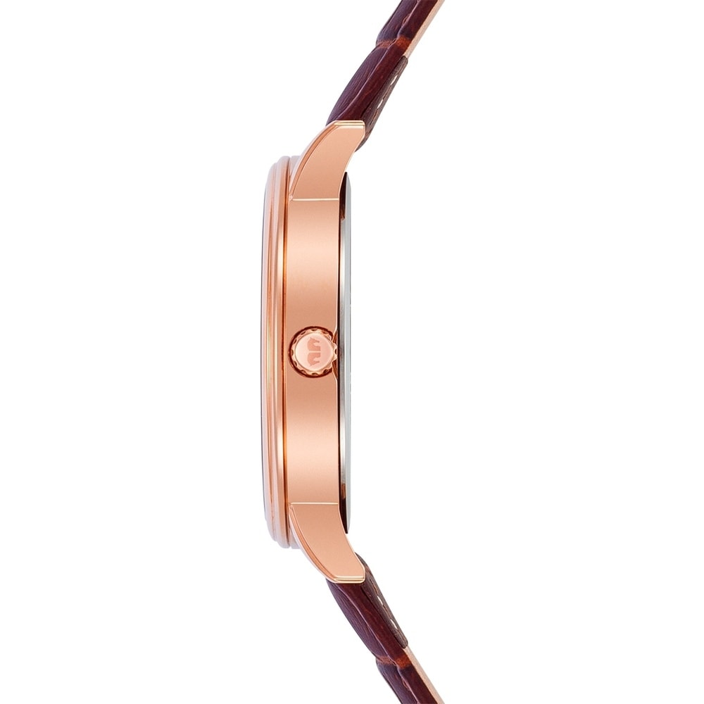Rhodenwald & Söhne Montre à quartz Moonlight en Or rose Cuir véritable en Marron Montre
