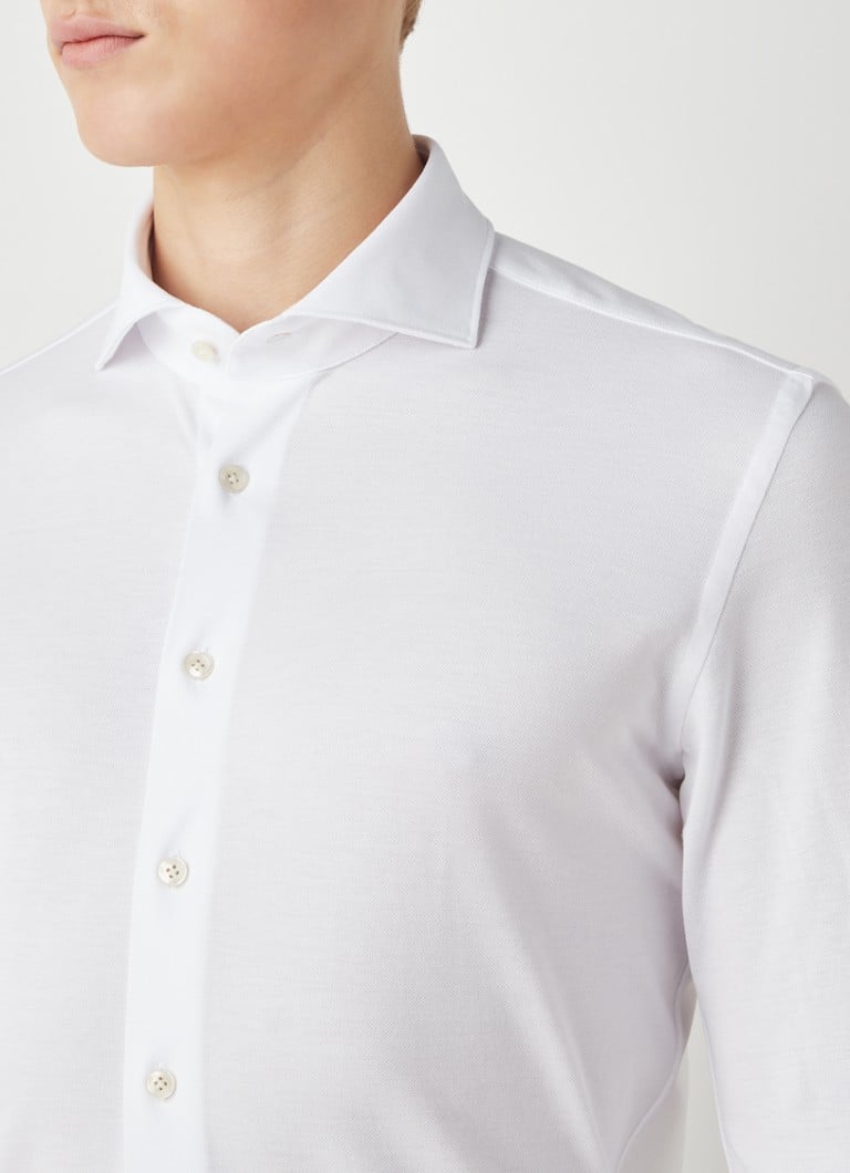 Profuomo Pletena košulja regularnog kroja s izrezanim ovratnikom