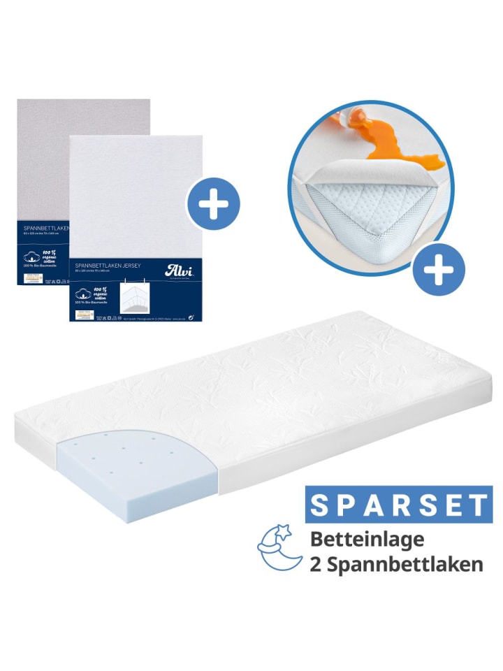 Alvi 4-tlg. Matratzen-Set für Kinderbett 70x140 in weiss günstig kaufen onesize