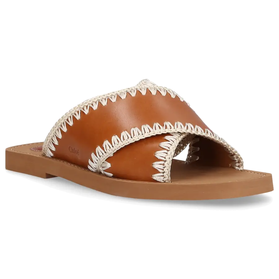 Chloé - Sandalen WOODY Kalbsleder - braun