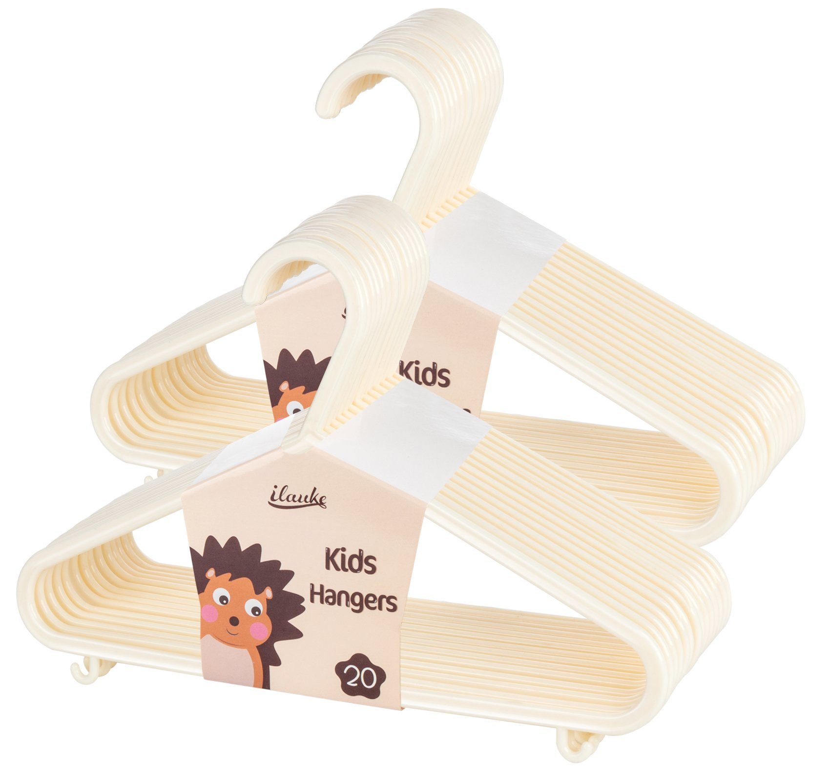Homewit Kleiderbügel Babykleiderbügel 4mm Raumsparende Kinderkleiderbügel für Kleinkinder, (40-tlg), 28,5cm Breit, 4mm Dick, Beige