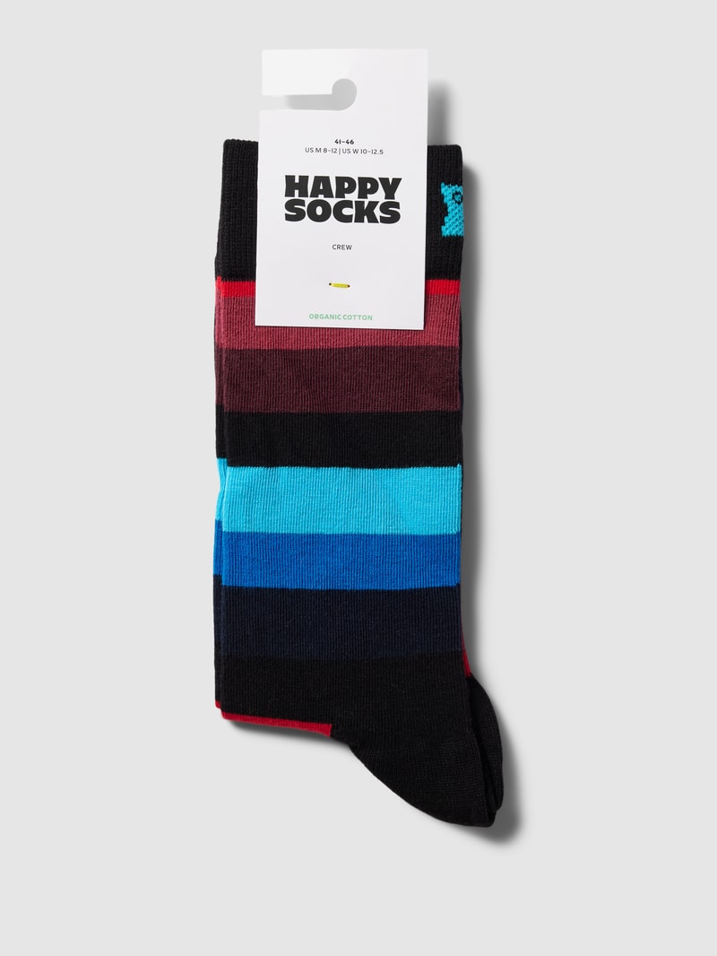 Socken mit Allover-Muster Modell 'Stripe' in schwarz