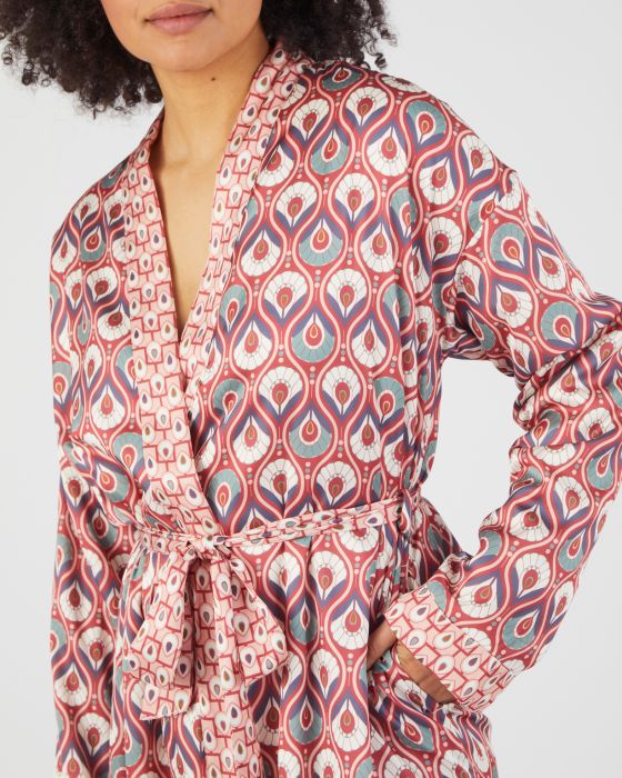 Robe de chambre satinée doublée polaire Thermolactyl