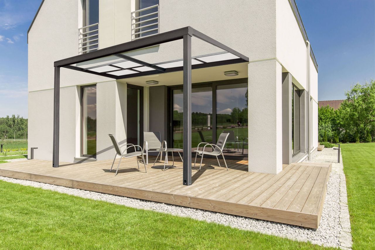 Home Deluxe Terrassenüberdachung SOLIS DELUXE - 290 x 295 x 233 / 272 cm Grau