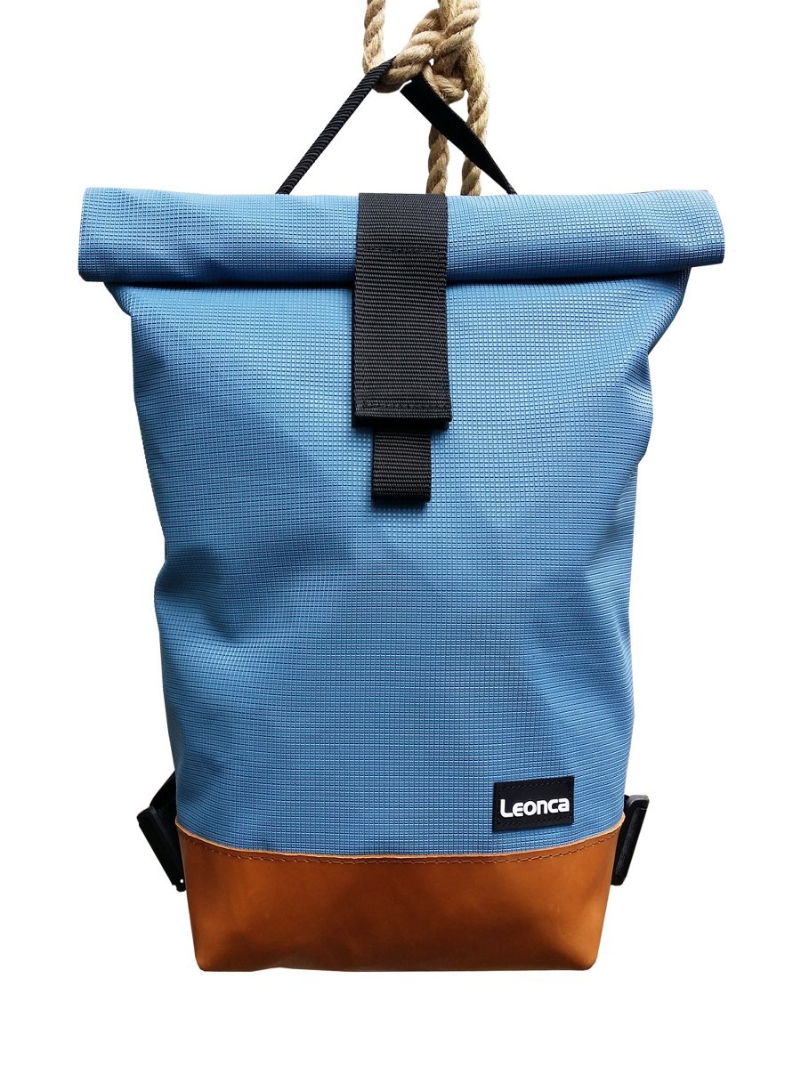 LEONCA Handtaschen blau Rollrucksack Turnmatte & Turnbockleder S