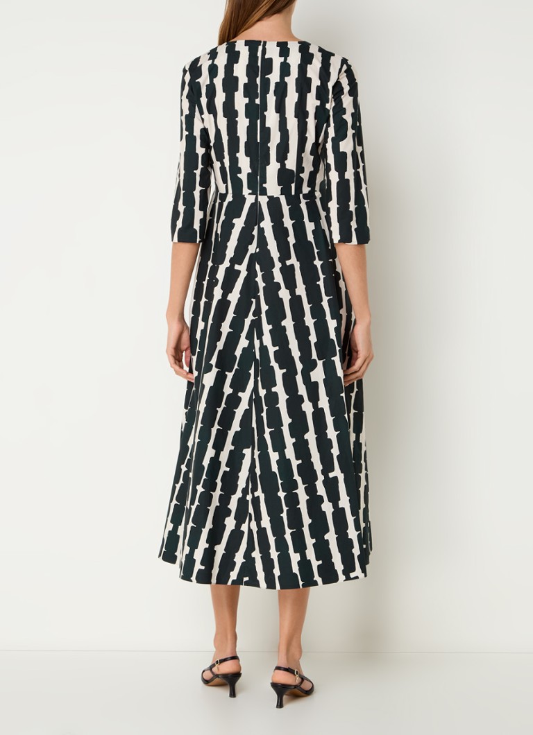 MaxMara Evelin midi dress with print and rhinestone decoration