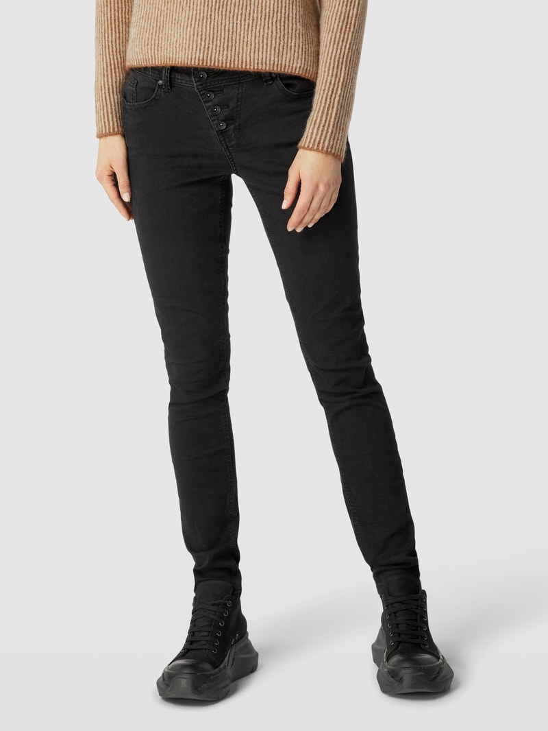 Hose mit Knopfleiste Modell 'Malibu' in schwarz