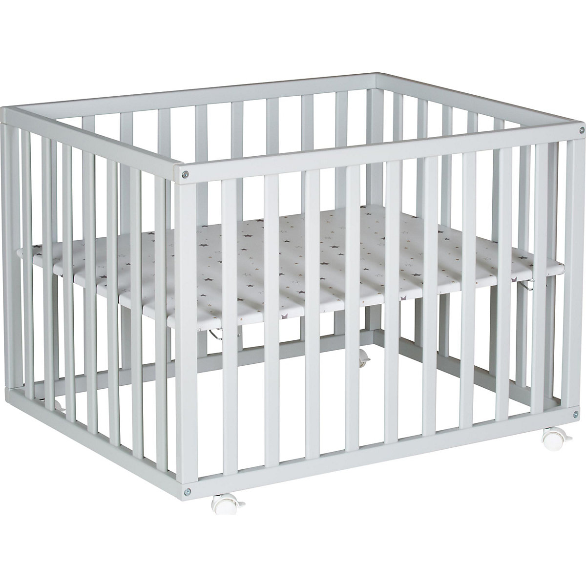 Laufgitter Scandic, hellgrau lackiert, B75 x L97 x H70 cm