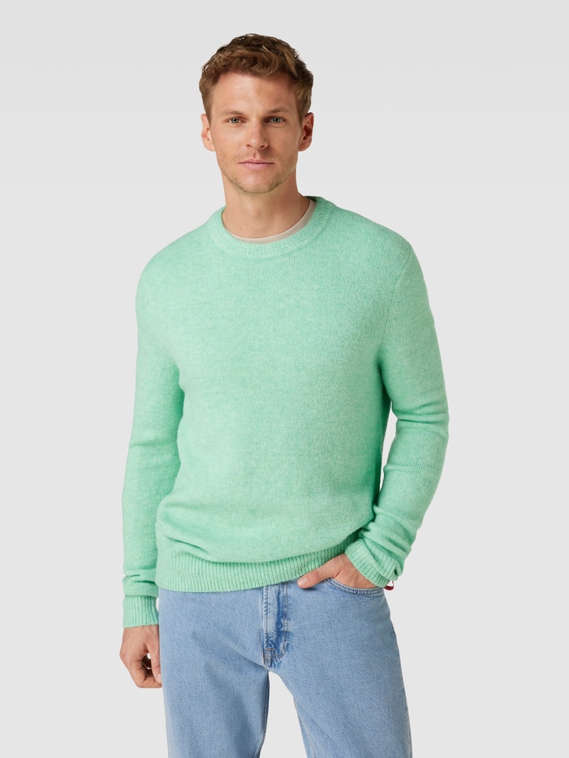 Strickpullover in melierter Optik in mint