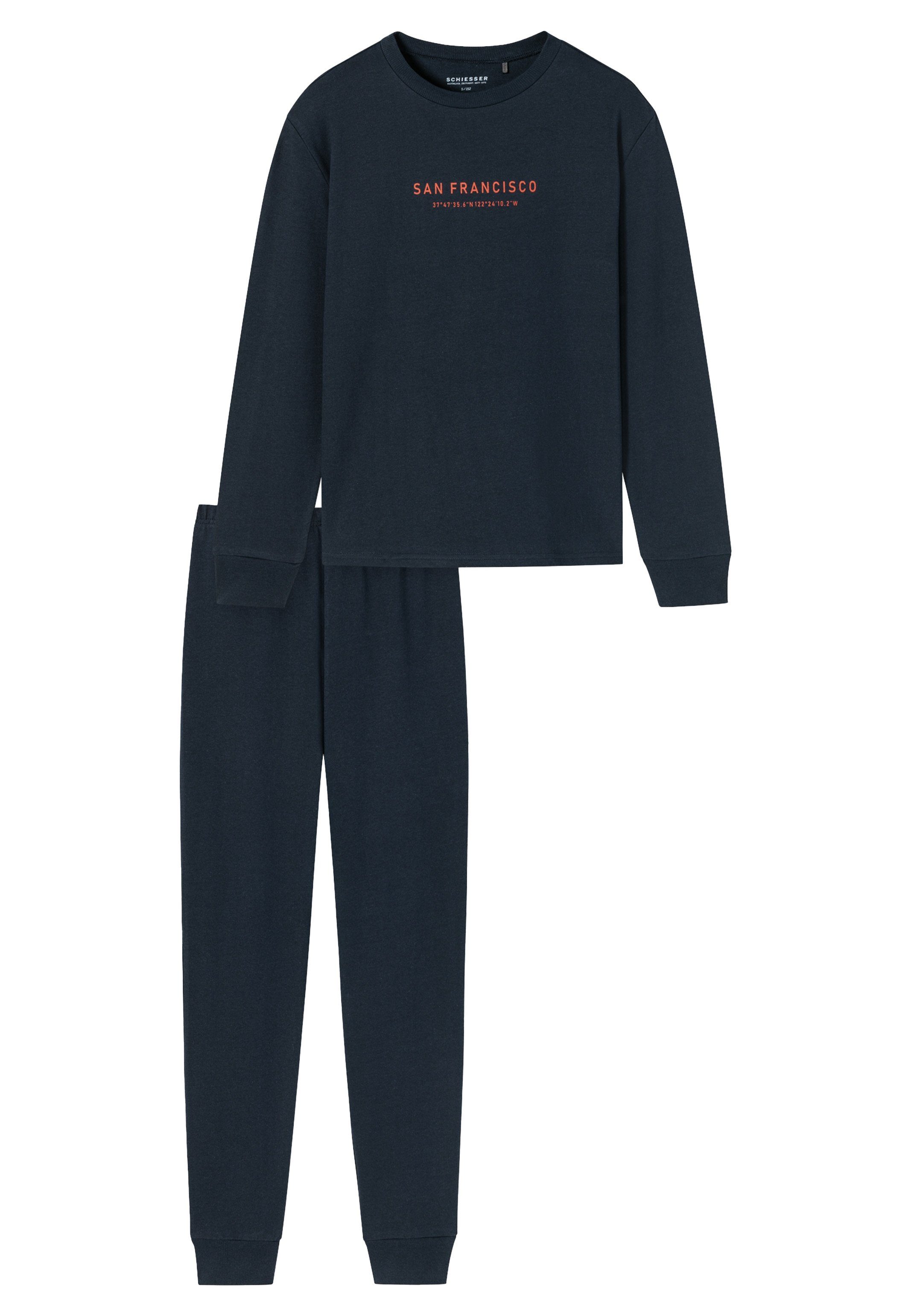 Schiesser Pyjama Nightwear Organic Cotton (Set, 2 tlg) Schlafanzug - Baumwolle -