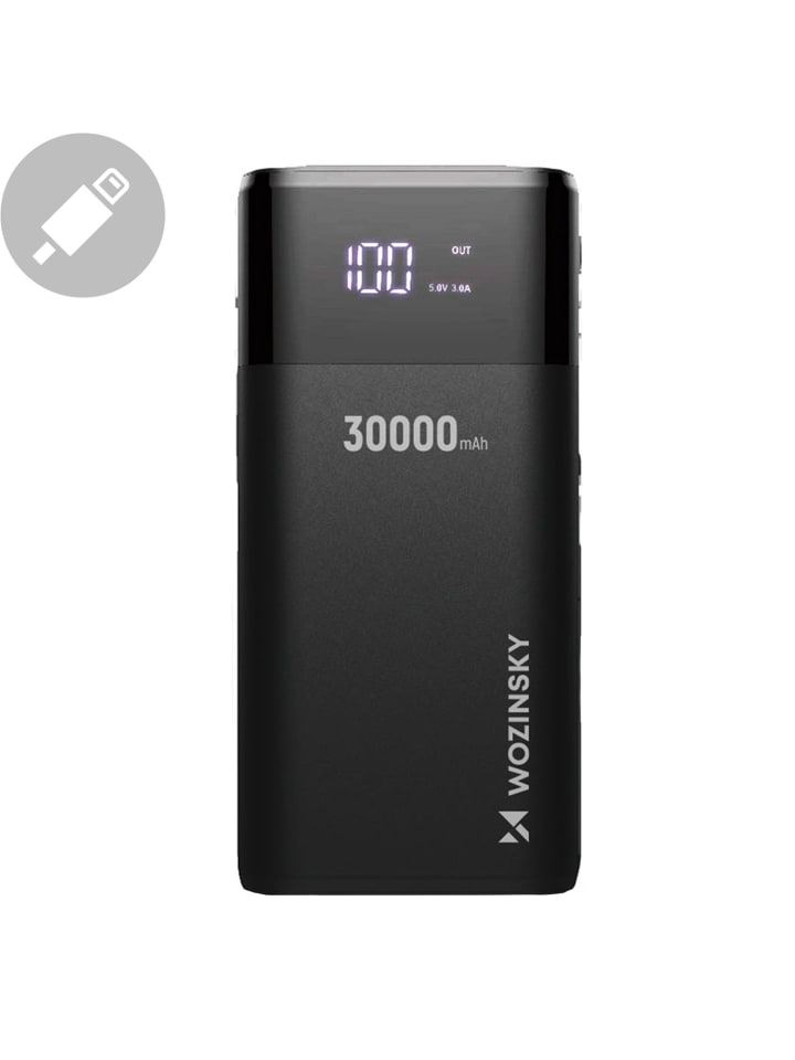 COFI 1453 Powerbank 30000mAh 4 x USB mit LCD-Display Schwarz in Schwarz günstig kaufen onesize