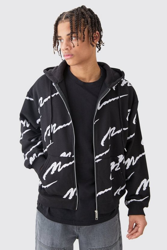 Kastiger Man Signature Hoodie mit Reißverschluss