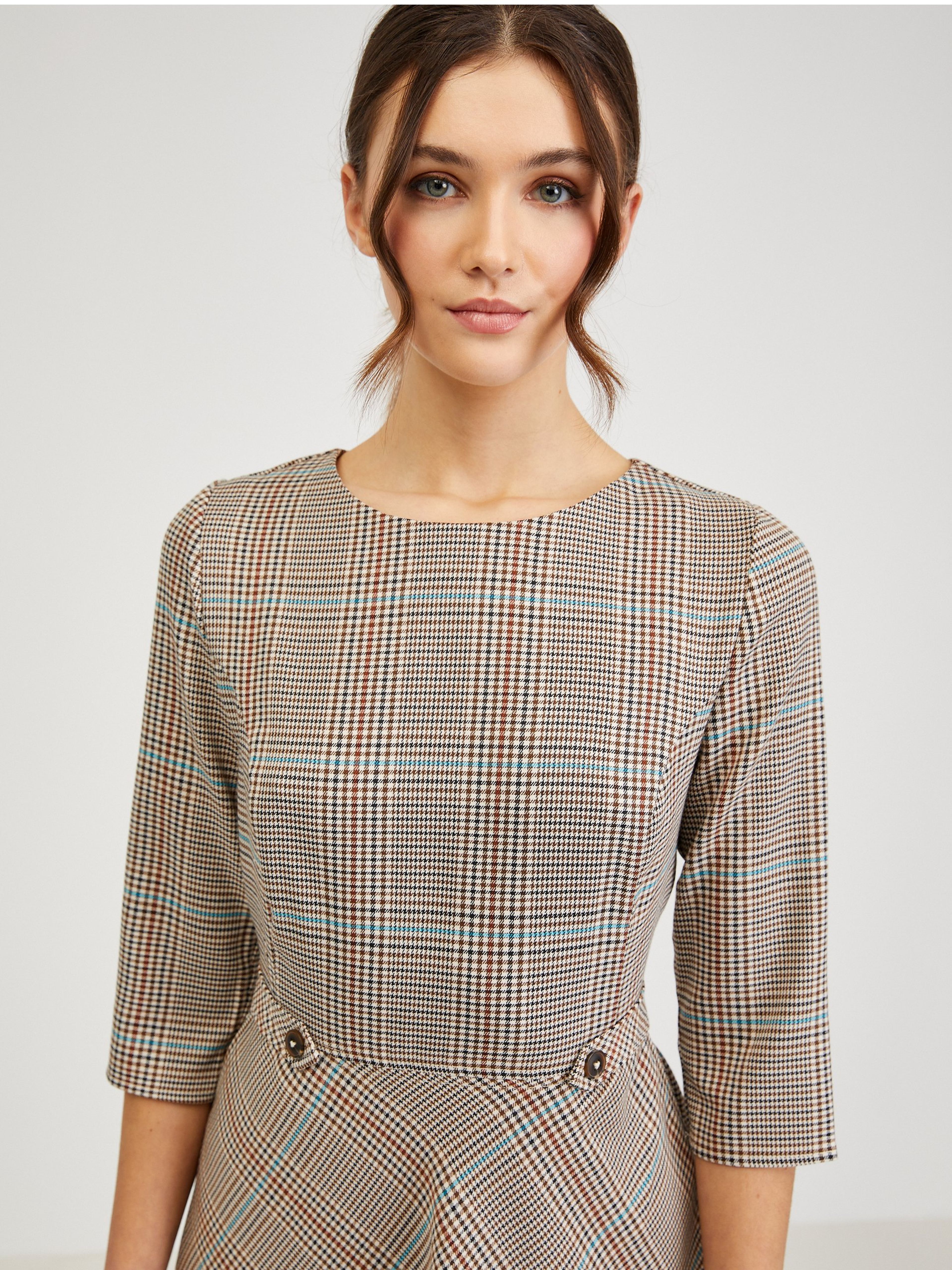 Braunes kariertes Kleid ORSAY