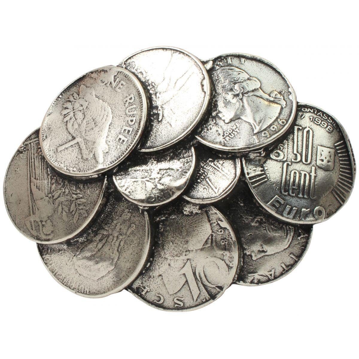BELTINGER Gürtelschnalle Coins 4,0 cm - Buckle Wechselschließe Gürtelschließe 40mm - Gürtel bis