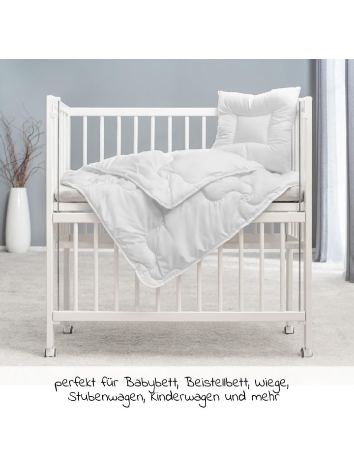 LaLoona Steppbett-Set Premium Complete 80 x 80   35 x 40 cm in weiss günstig kaufen onesize