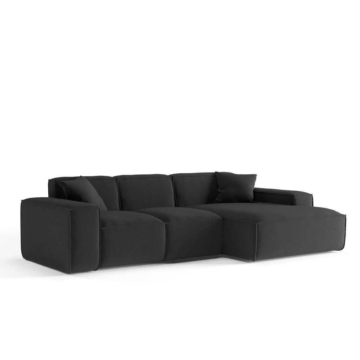 Beautysofa Ecksofa Lugano mini, L-form Ecke, im modernes Design, 266 cm Polsterecke für Wohnzimmer, mit Wellenfedern