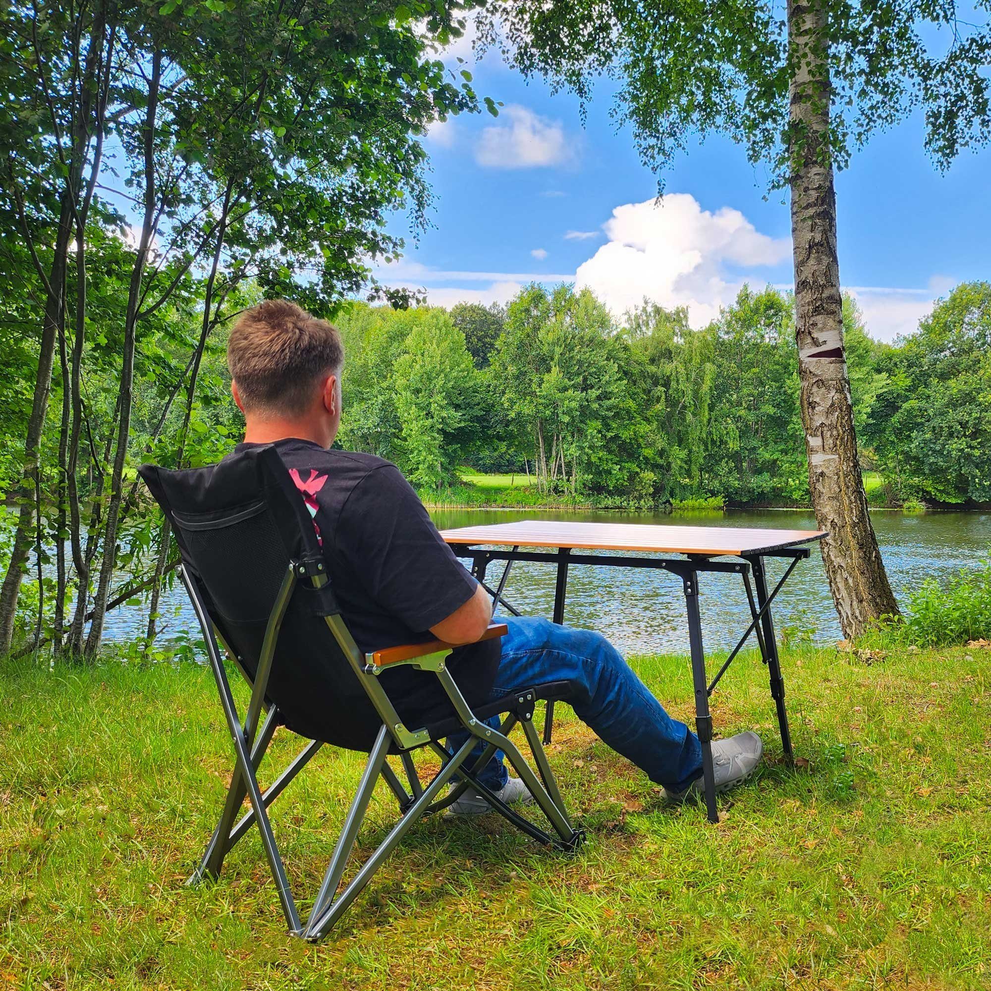 osoltus Campingstuhl osoltus Faltsessel Lounge Low Campingstuhl Bergen Alu eloxiert schwarz