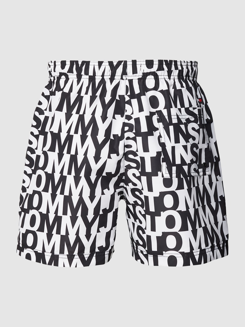 Badehose mit Logo-Muster Modell 'Logomania' in schwarz