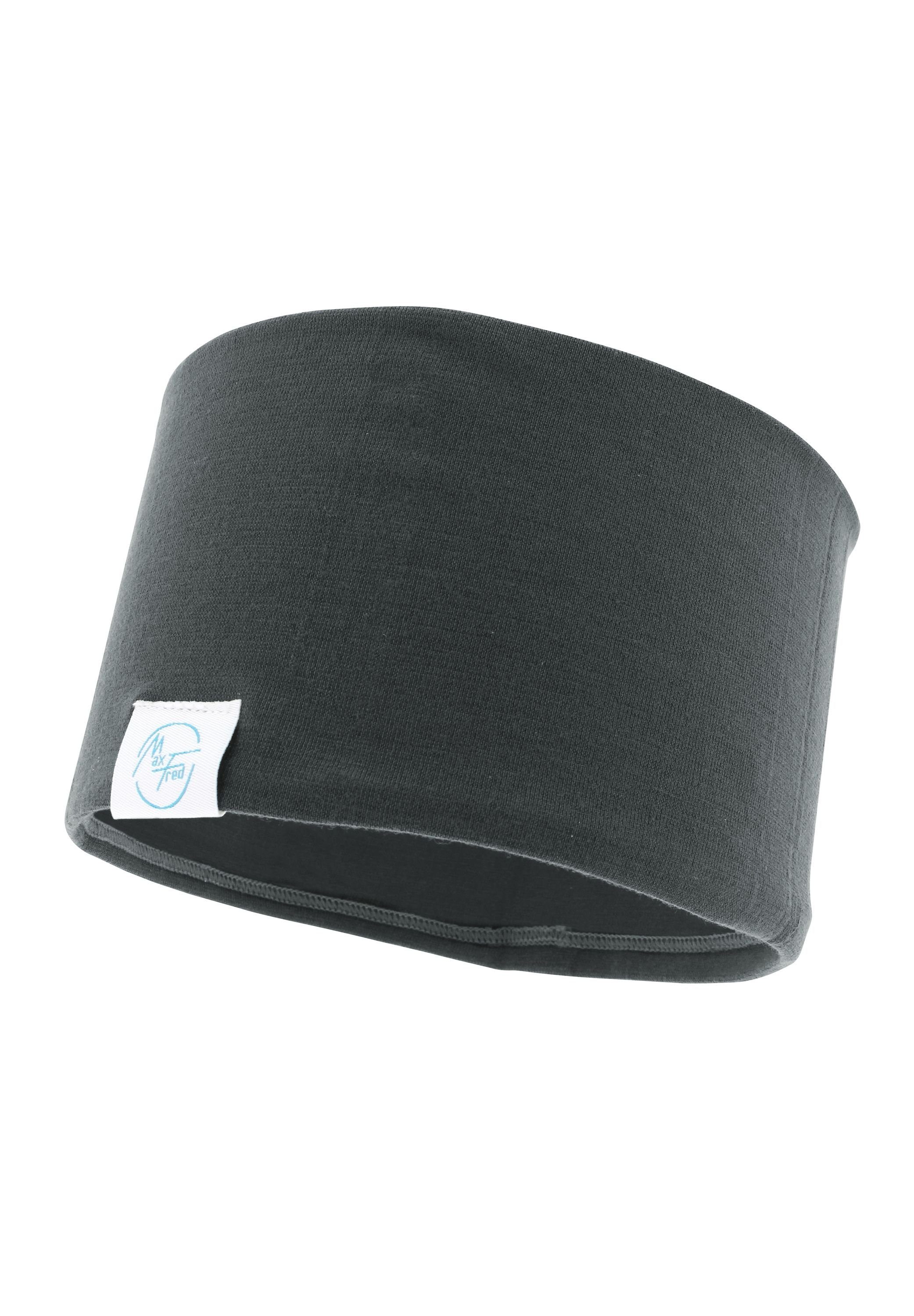 Maxfred Stirnband Bamboo grey Multifunktionstuch Elastisch, Nachhaltig, geringe Geruchsaufnahme, Ultraweich