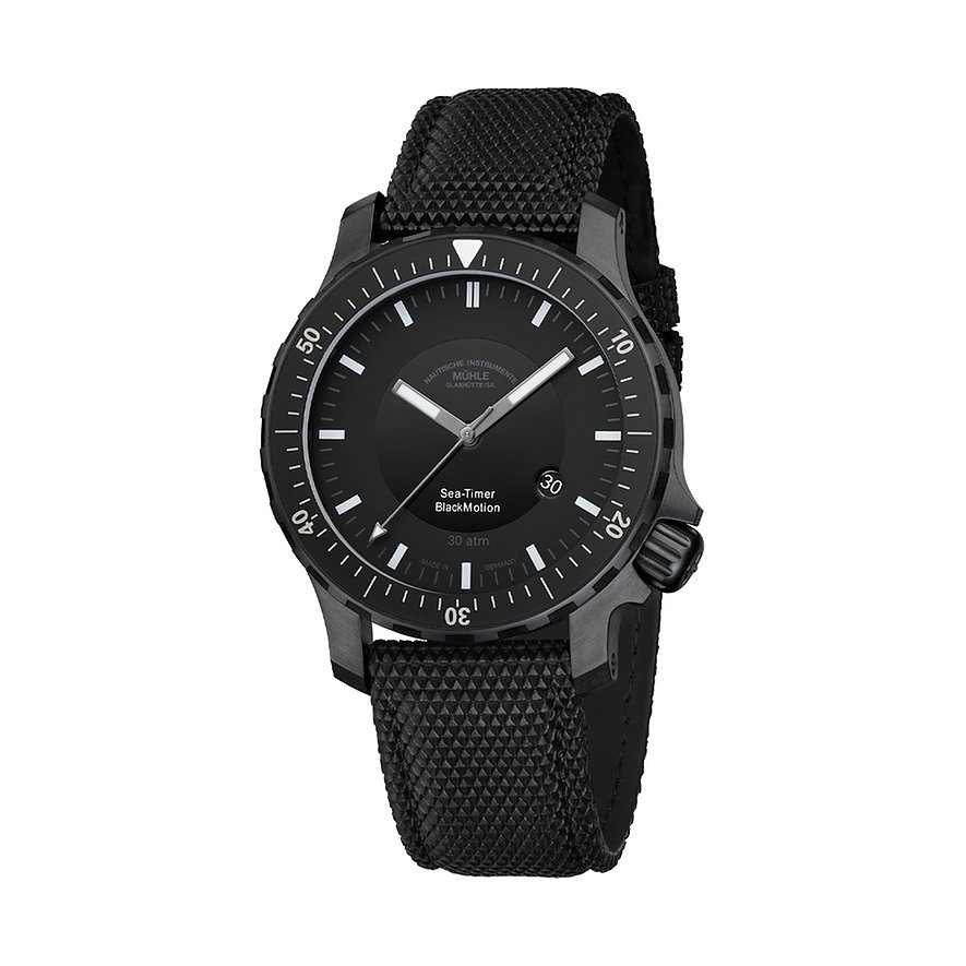 Mühle-Glashütte Herrenuhr Sea-Timer Blackmotion