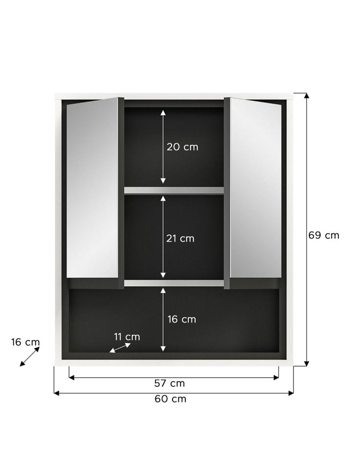 ebuy24 Weiß 60 x 16 cm günstig kaufen onesize