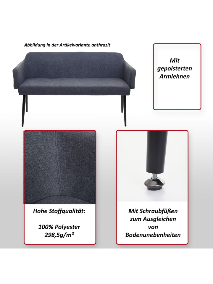 MCW Sitzbank J13 mit Rückenlehne und Armlehne, Anthrazit günstig kaufen onesize