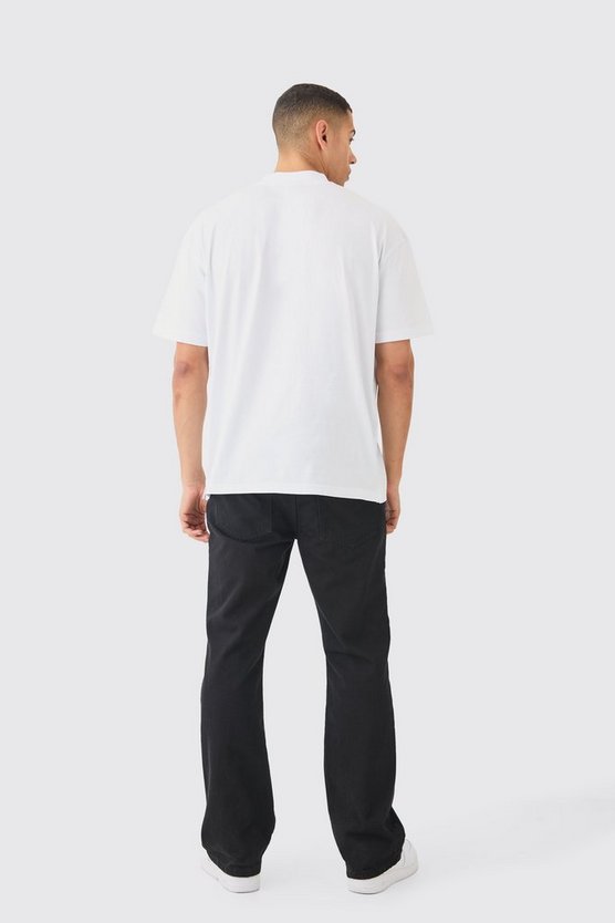Oversize T-Shirt mit Bm-Stickerei