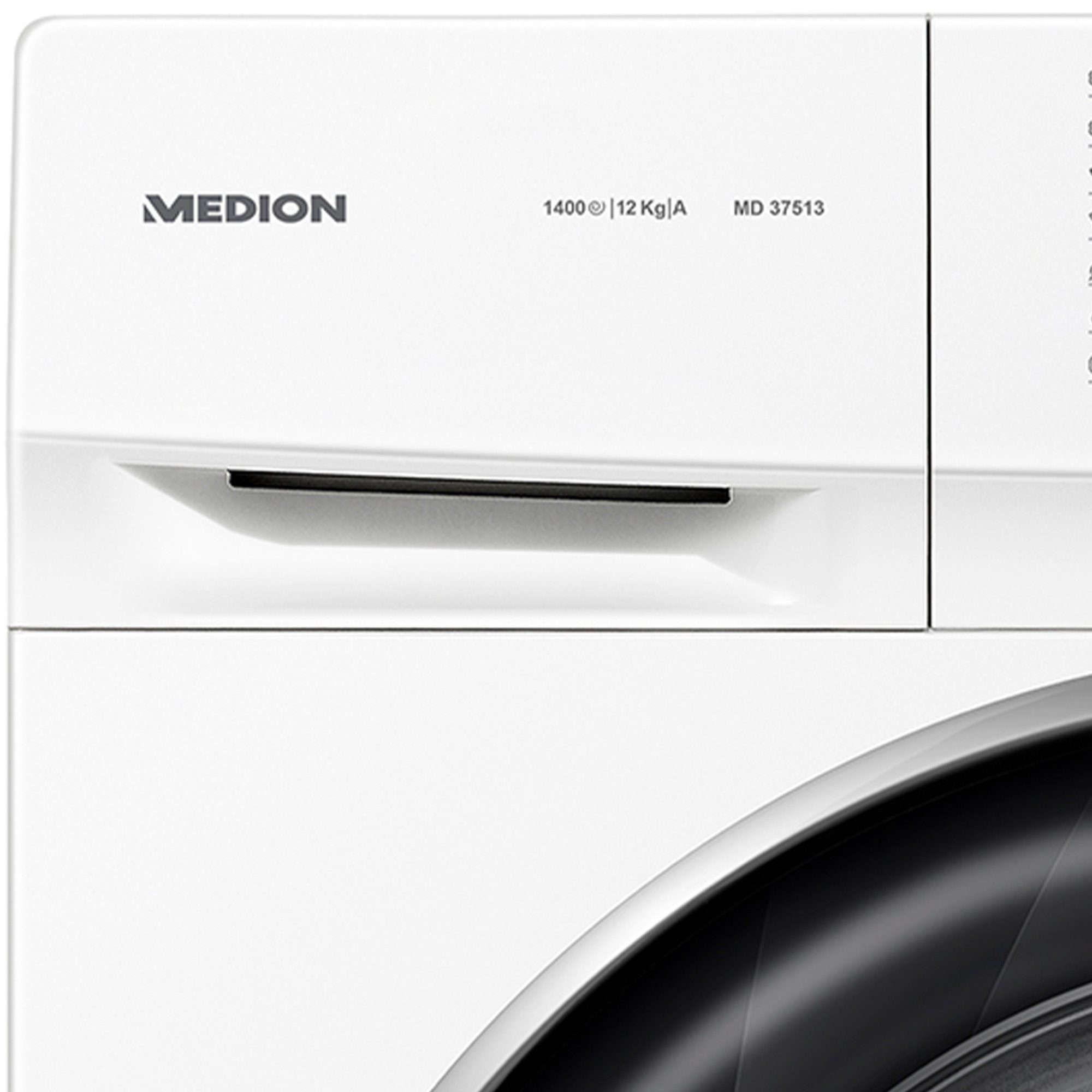 Medion® Waschmaschine MD 37513, 12 kg, 1400 U/min, Wäschenachlegen, Timerfunktion, 15 Waschprogramme