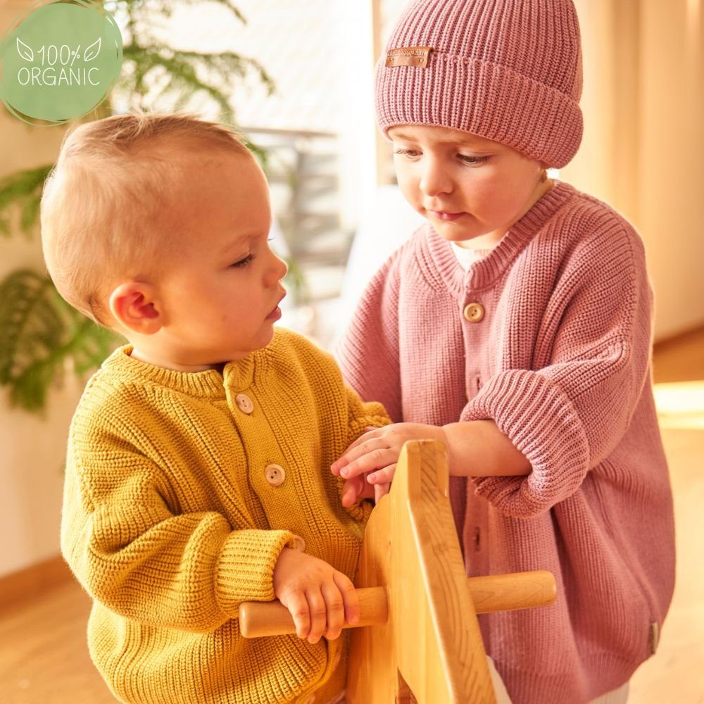Hofbrucker seit 1948 Strickjacke Oversize Baby Strickjacke Altrosa (1-tlg)