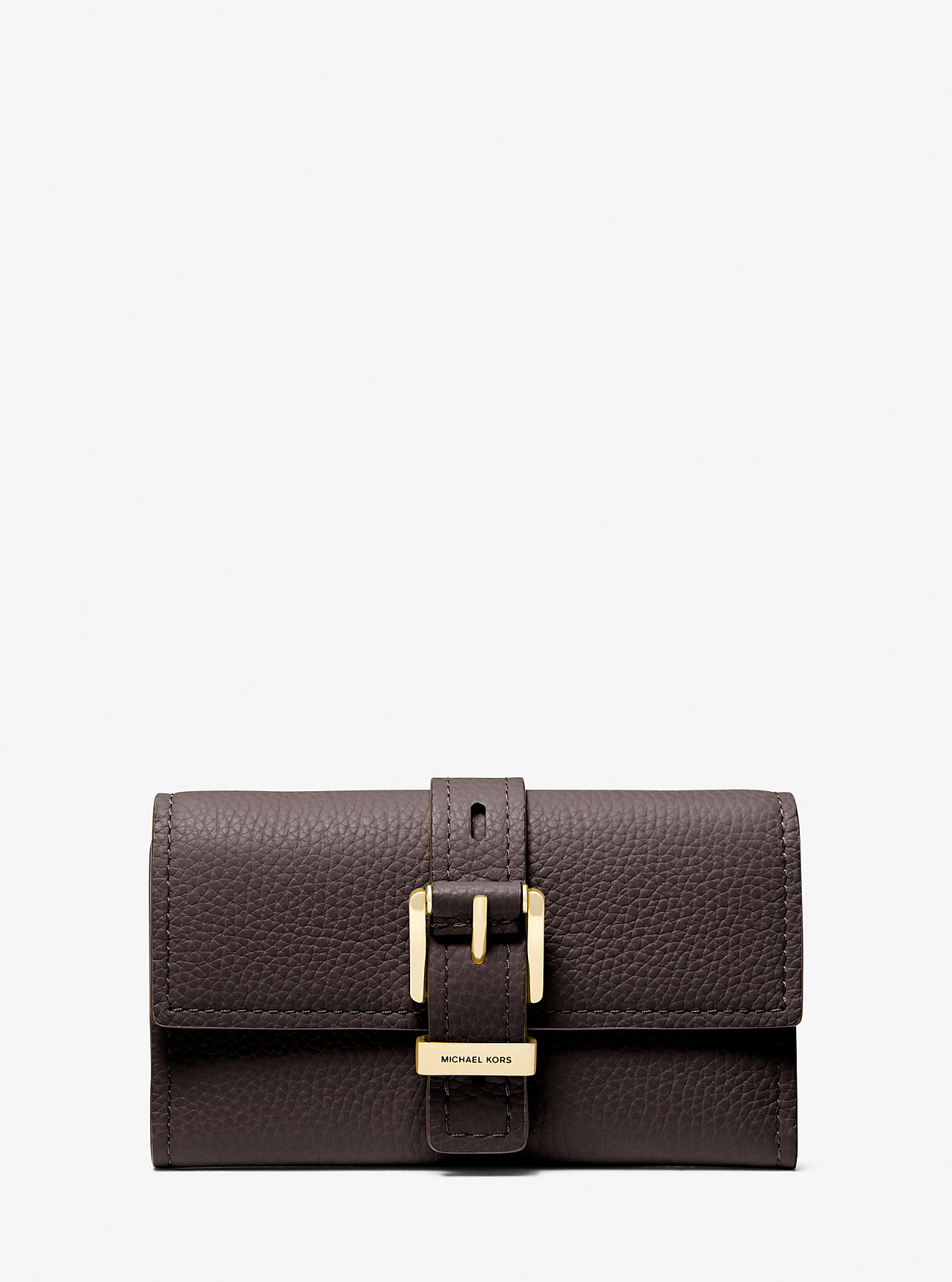Nolita Medium Pebbled Leather Tri-Blade Lommebok - SJOKOLADE