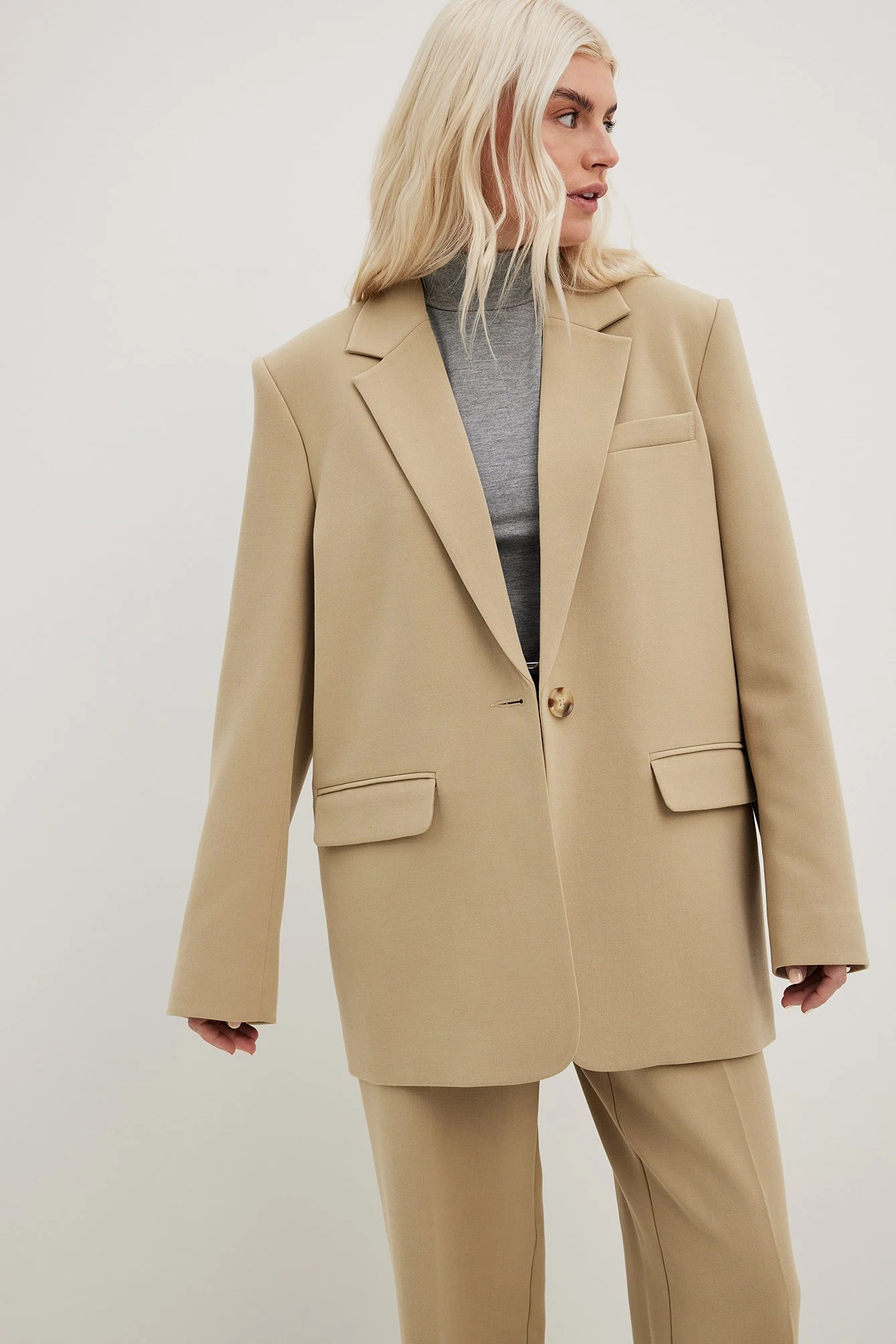 Melange-Blazer mit Oversized-Passform