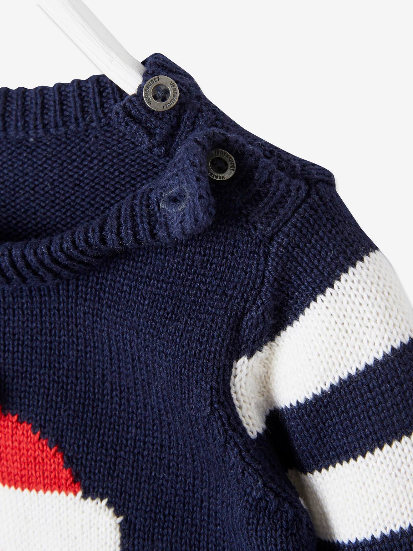 Vertbaudet Baby Pullover, Weihnachtsmann Oeko-Tex - nachtblau