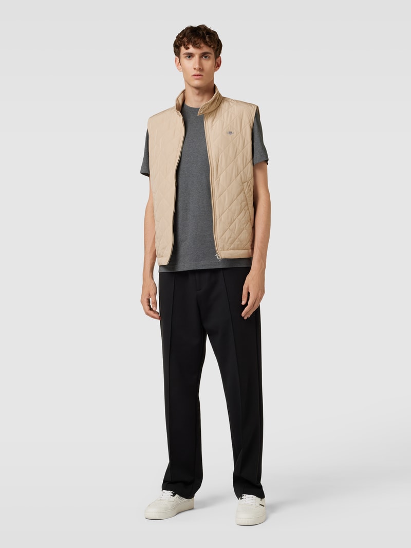Weste mit Label-Stitching in beige