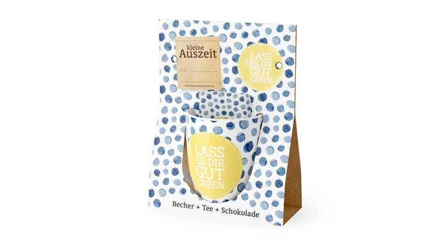 Geschenk für Dich Geschenkset Auszeit Lass es Dir gut gehen Blau / Weiß