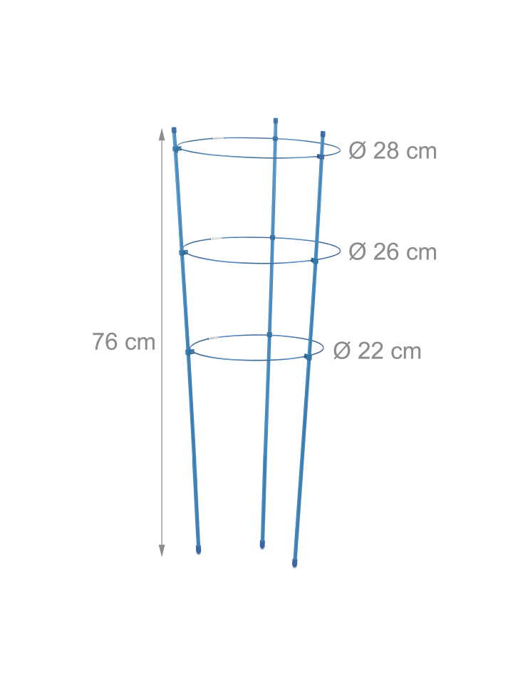 relaxdays 6 x Rankhilfe in Blau - (H)76 x Ø 28 cm günstig kaufen onesize