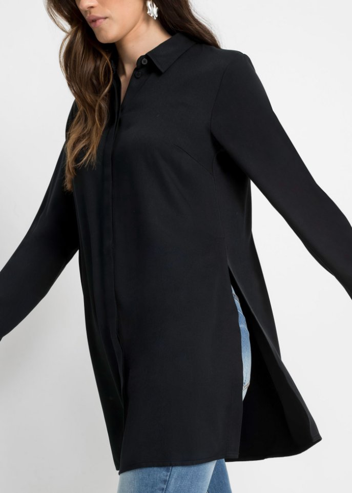 Longbluse mit Schlitz