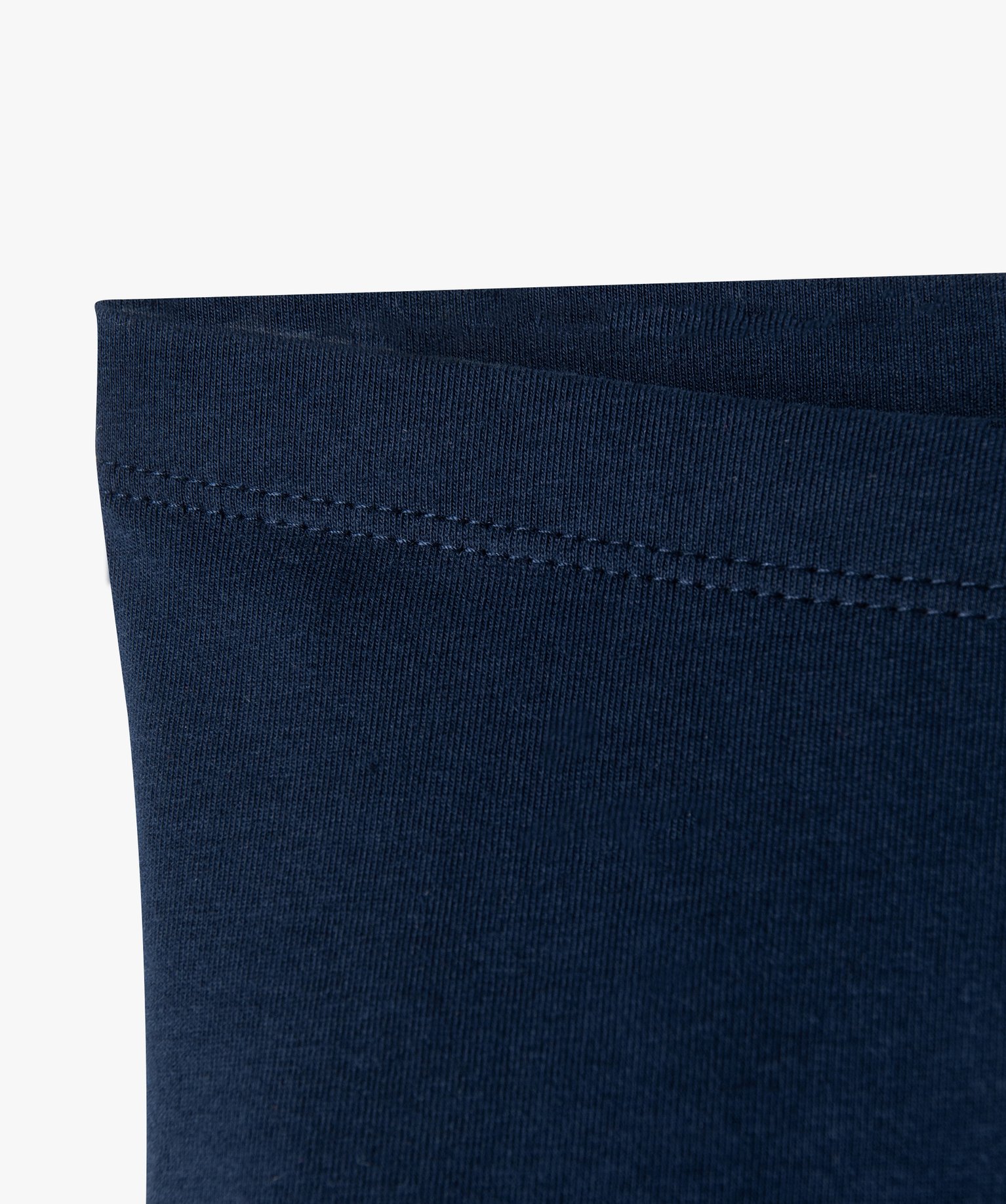 Legging fille long uni en coton stretch marine | GEMO