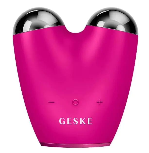 Geske MicroCurrent veido liftingas 6in1 rausvai raudonas mikrosrovių veido pakėlimo prietaisas