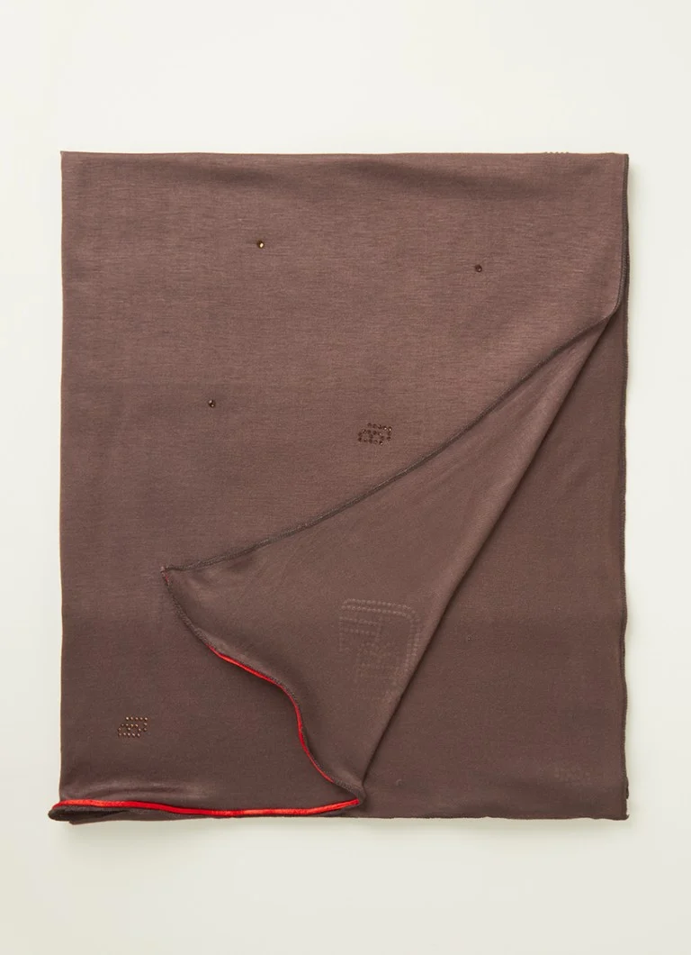 BYLIMA Initials scarf with rhinestones 190 x 60 cm