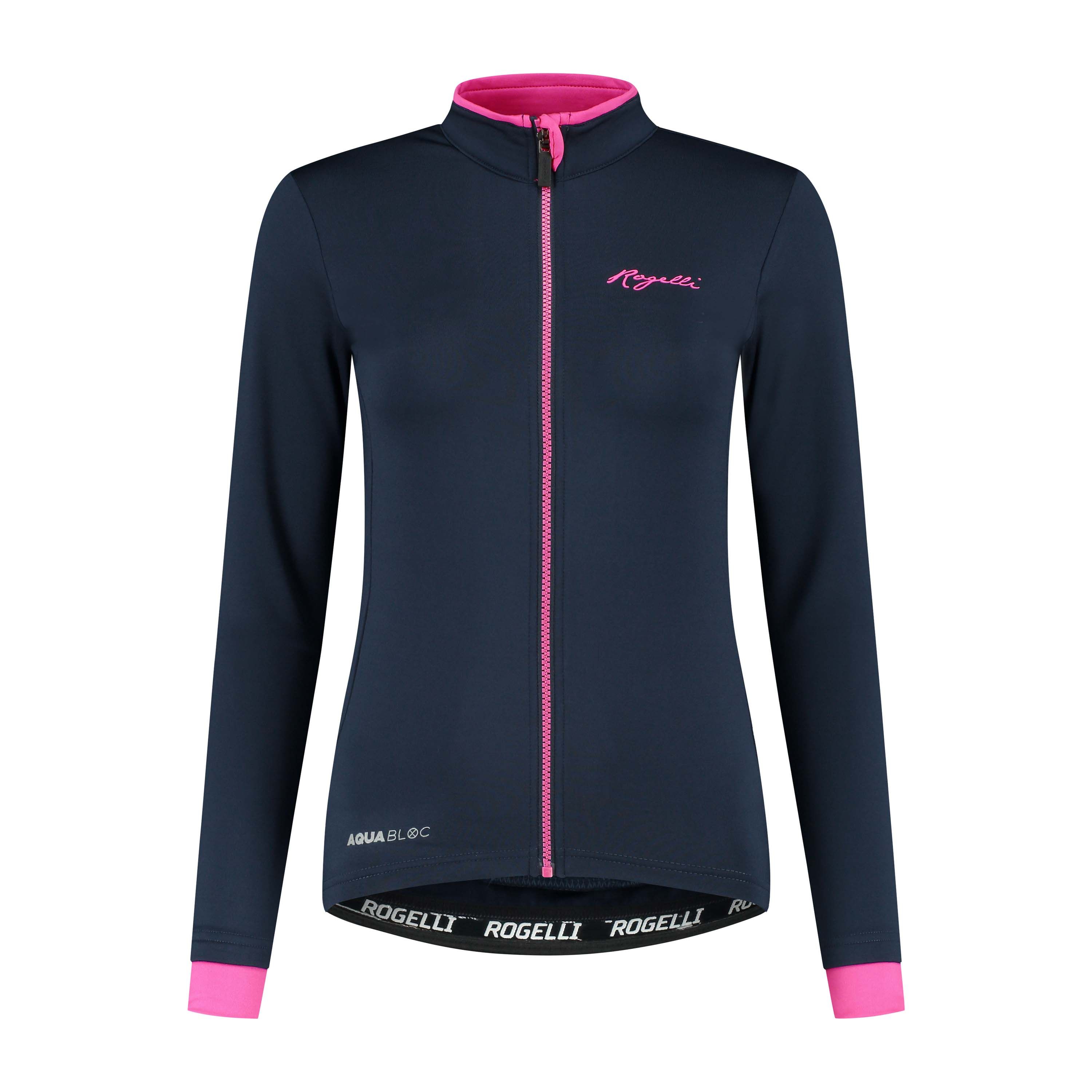 Rogelli Essential Blue Pink Damen Langarm-Radtrikot