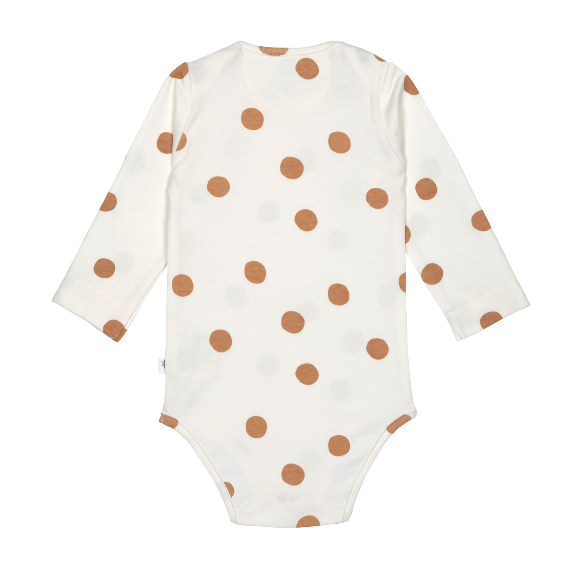 Baby Body langarm - Bio Baumwolle, Punkte, Weiß