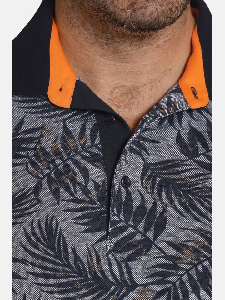 Charles Colby Poloshirt EARL ANGUS in blau gemustert günstig kaufen XXL