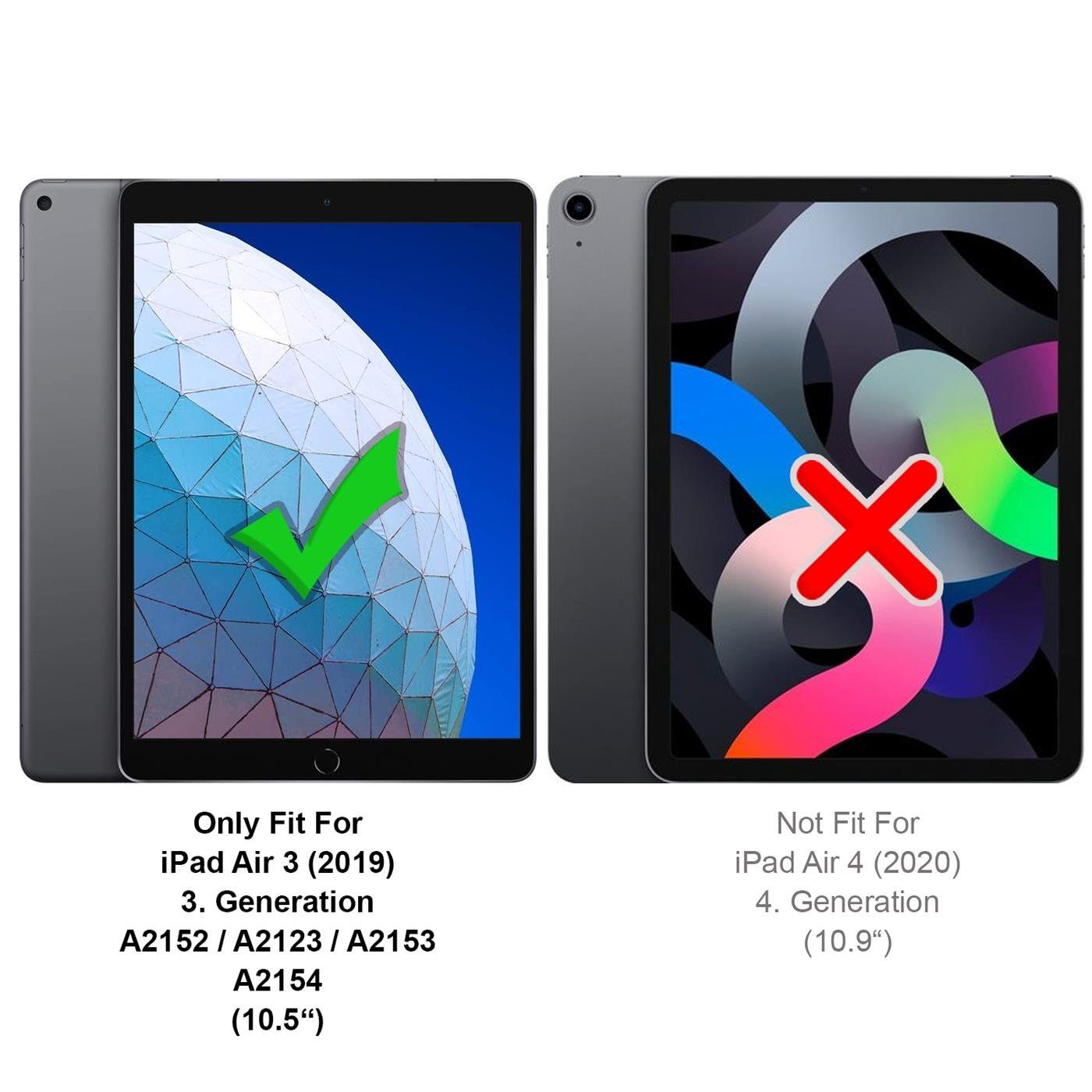 CoolGadget Tablet-Hülle Book Case Tablet Tasche für iPad Air (2019) 26,7 cm (10,5 Zoll), Hülle Klapphülle Cover für Apple iPad Air 3. Generation Schutzhülle